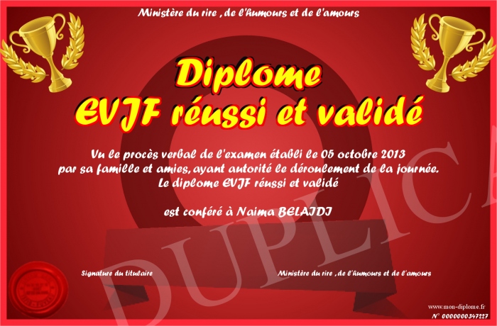 diplome evjf
